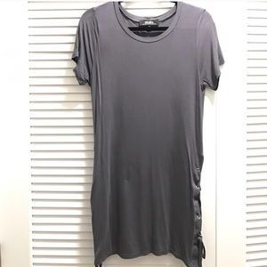 Lulus gray soft side tie T-shirt dress